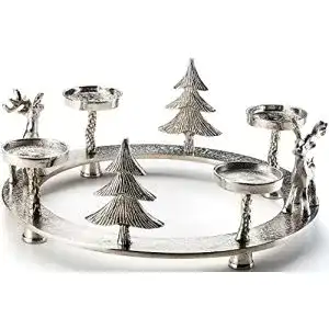 Adventskranz Kobolo Kerzenhalter und Teelichthalter in Silber