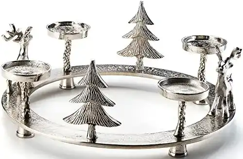 Adventskranz Kobolo Kerzenhalter und Teelichthalter in Silber