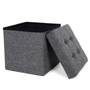 Sitzhocker mit Stauraum von Songmics, faltbarer Fußhocker