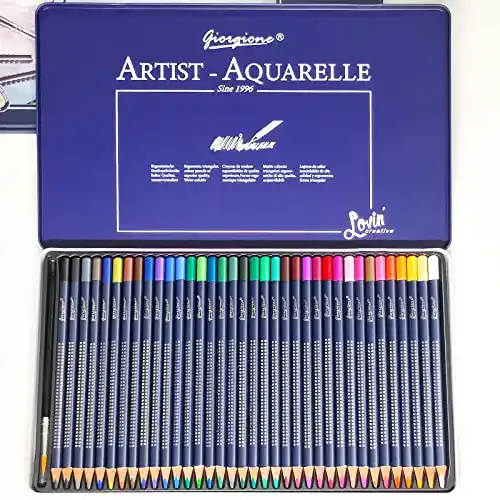 Aquarellstifte rokrist 36 Set mit Bürste in tragbarer Metallbox