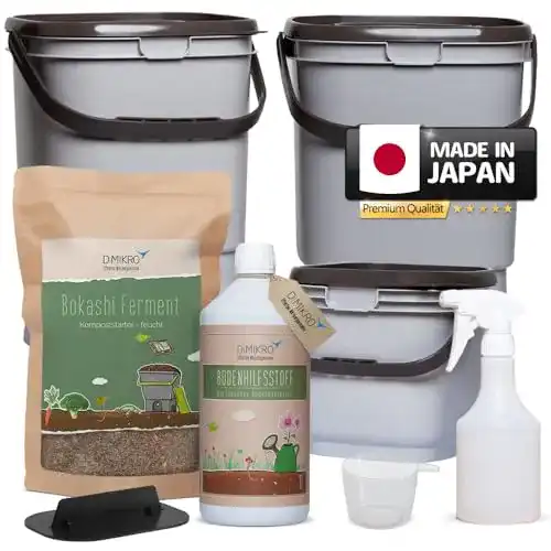 Bokashi Eimer Starterset mit EM aktiv und Bokashi Ferment