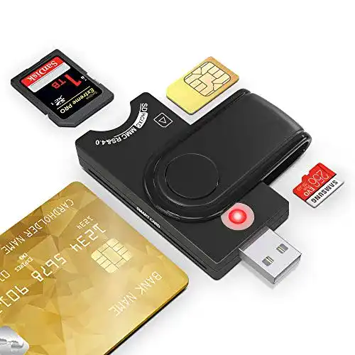 Bawanfa 4-in-1 Sim-Kartenleser für Smartcards und SD-Karten