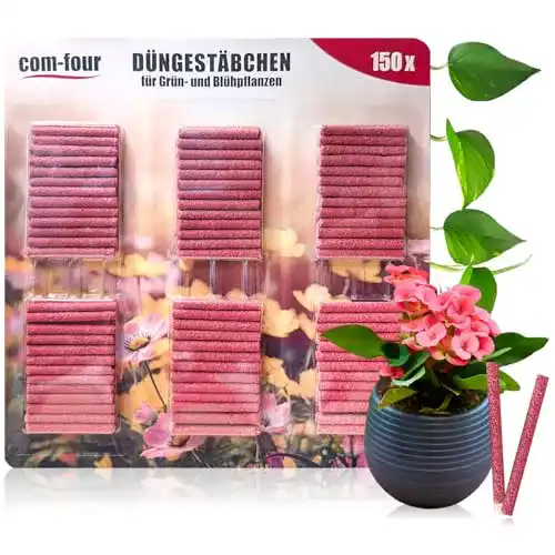 Blumendünger com-four 160 Stück Düngestäbchen für Grünpflanzen