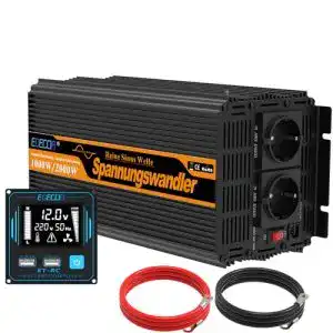 Wechselrichter 1000 W EDECOA 12V 230V Reiner Sinus für Wohnmobile