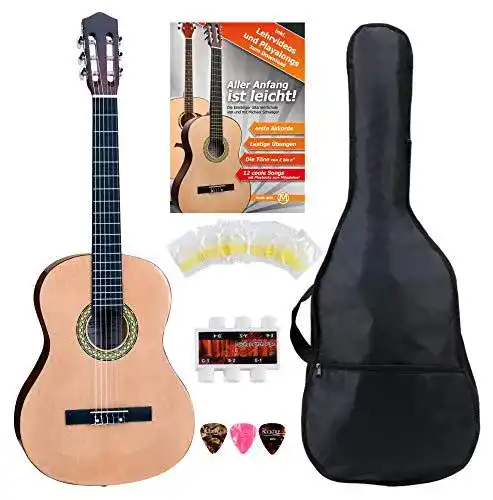 Classic Cantabile AS-861 Konzertgitarre 7/8 Starter-Set für Kinder