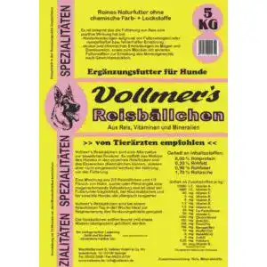 Vollmers Hundefutter Reisbällchen 5 kg für Hunde