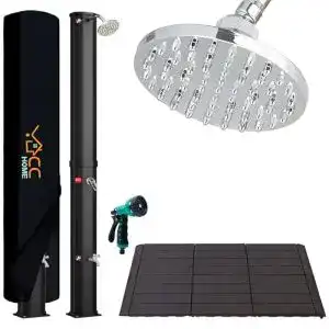 CCLIFE Solardusche 40 Liter mit Kunststoffboden und Handbrause