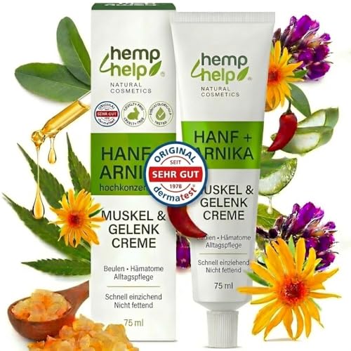 Arnika-Salbe mit Hanf von Hemp Help für natürliche Schmerzlinderung