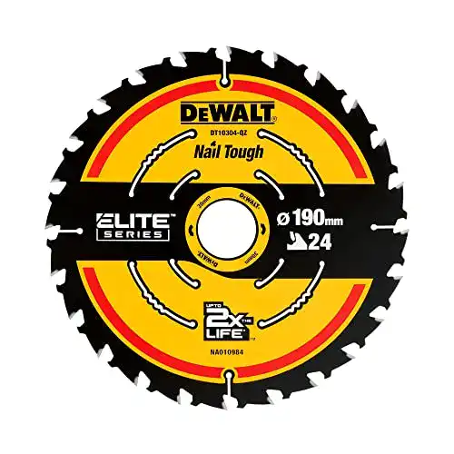 Dewalt Kreissägeblatt DT10304 (190×30 mm) mit 24 Zähnen und WZ-Zahngeometrie