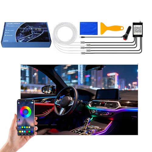 Ambientebeleuchtung Auto YAOBLUESEA 12V LED Lichtstreifen 6M