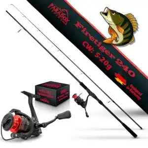 Spinnruten-Set Paradox Fishing Firetiger 2,4m mit Rolle 2000