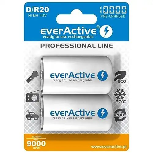 Everactive Mono-D-Akku 10000 mAh Ni-MH R20 2 Stück