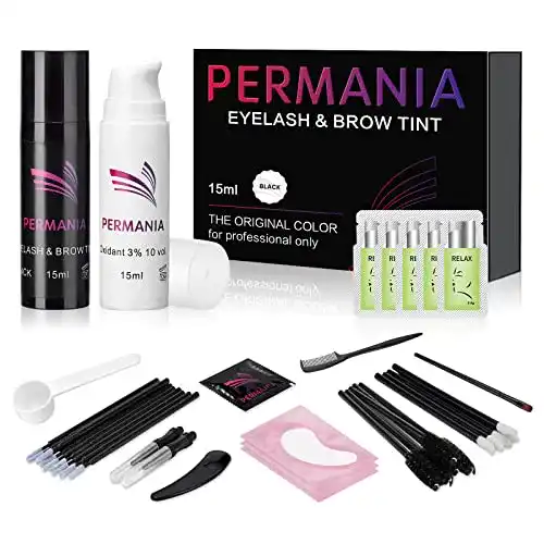Wimpernfarbe PERMANIA Augenbrauenfarbe Schwarz Lash & Brow Tint Kit