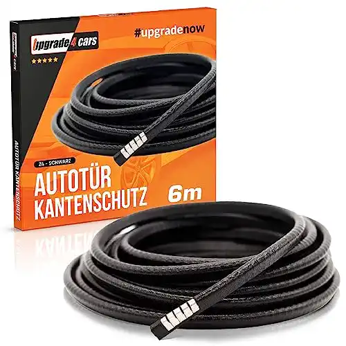 Türkantenschutz Auto Upgrade4Cars in Schwarz 6 Meter Gummi und Metall