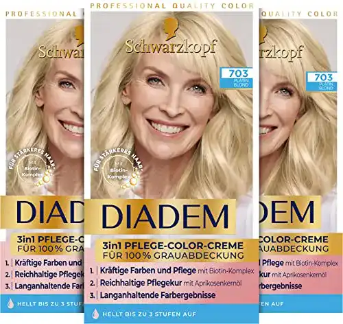 Schwarzkopf Diadem 3 in 1 Pflege-Color-Creme für Haarfarbe und Pflege