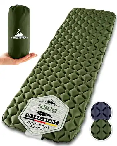 Faltbare Isomatte Wanderfalke 550g ultraleicht und aufblasbar