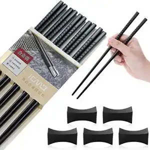 Essstäbchen Set TaimeiMao mit 5 Paar Aluminium-Essstäbchen