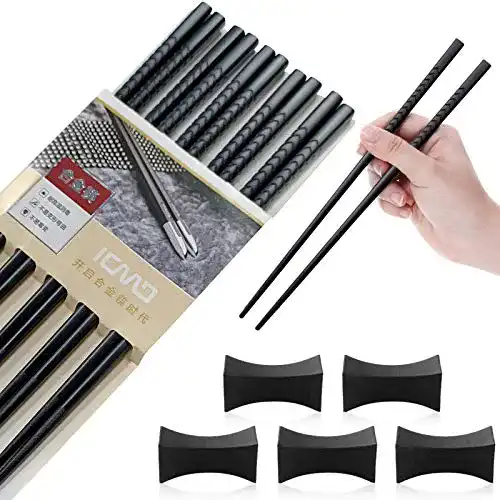 Essstäbchen Set TaimeiMao mit 5 Paar Aluminium-Essstäbchen