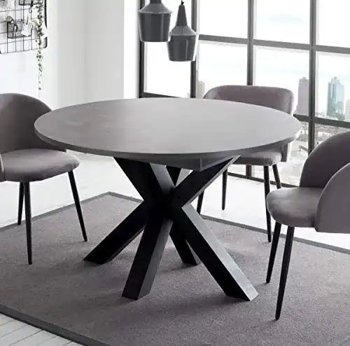 Ovaler Esstisch schwarz aus Keramik 110×78 cm mit Auszug