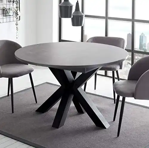Ovaler Esstisch schwarz aus Keramik 110×78 cm mit Auszug