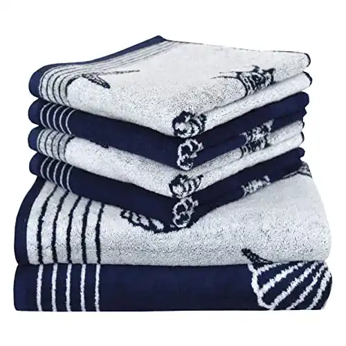 Dyckhoff Seashell Frottier Set aus Baumwolle in Navy