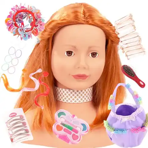 Götz 1192054 Schminkpuppe mit roten Haaren und Zubehör
