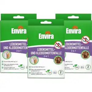 Kleidermottenfalle Envira 2 in 1 für Lebensmittel- und Kleidermotten, 6 Stück