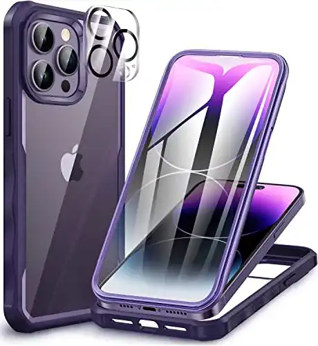 Cenhufo 360 Grad Schutzhülle für iPhone 14 Pro Max mit Panzerglas