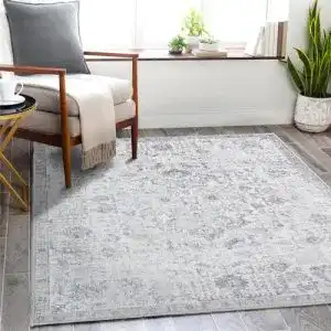 Vintage Teppich Topick Kurzflor 120x180cm Grau Chenille