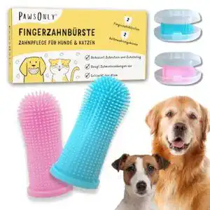 Katzenzahnbürste und Hundezahnbürste von Pawsonly mit Fingerzahnbürste