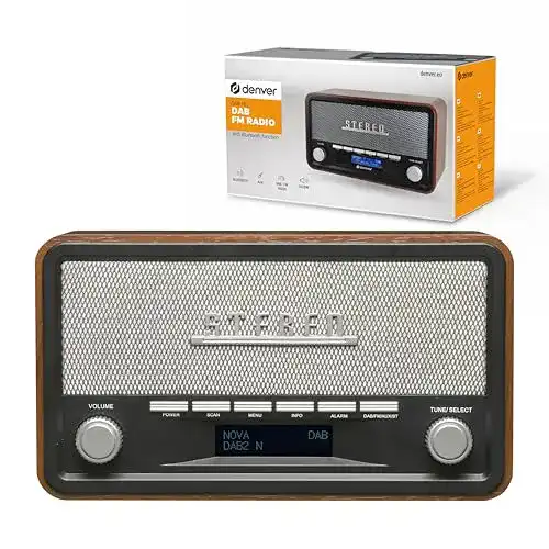 Retro Radio Denver DAB-18 in Braun für digitales Radio