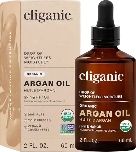 Cliganic Bio-Arganöl 100% rein, 60ml, für Haut und Haar