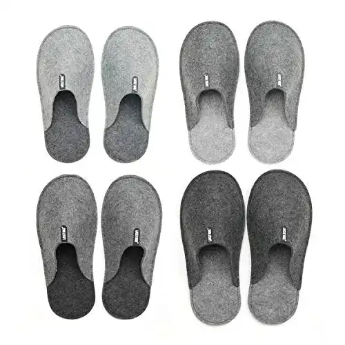 Filzpantoffeln Lucky Sign Gästehausschuhe Unisex im 4er Set