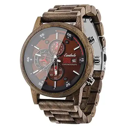 Holzuhren Emibele Holz Chronograph für Herren mit Datum