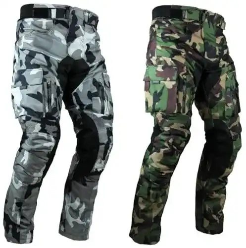 Motorradjeans Heyberry Sportliche Motorrad Hose in Camouflage Weiß Gr. XXL