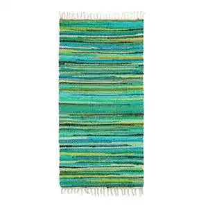 Flickenteppich Relaxdays 70 x 140 cm mit Polyesterfransen