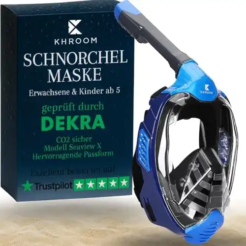 Schnorchelmaske Khroom von DEKRA geprüfter CO2 Vollmaske