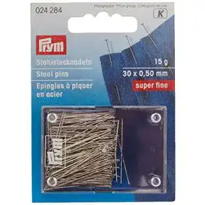 Prym Stecknadeln 024284, 0,50 x 30 mm, silberfarbig, 15g, Kartenpackung