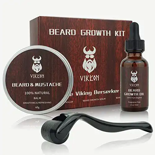 Bartwuchsmittel INVJOY Beard Growth Kit und VIKICON Bartpflege Set