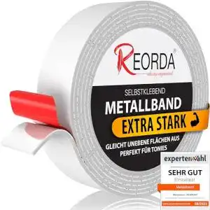 Reorda Metallband selbstklebend in Weiß für vielseitige Anwendungen