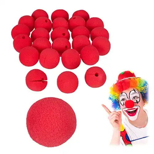 Relaxdays Clownsnasen Set mit 25 roten Nasen für Kinder und Erwachsene