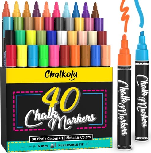 Kreidestifte Chalkola 40 für abwaschbare Tafeln und Fenster