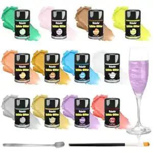 Essbares Glitzer Set von Roizefar 12 Farben für kreative Dekoration