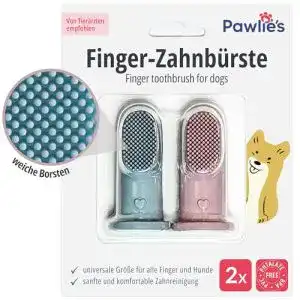 Hundezahnbürste Pawlie’s für Hunde und Katzen Praktische Fingerzahnbürste