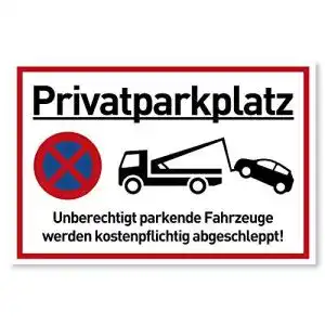 Privatparkplatz Schild Gentle North XXL für Parkplatzverbot