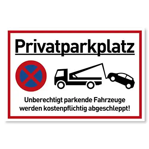 Privatparkplatz Schild Gentle North XXL für Parkplatzverbot