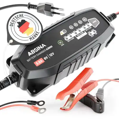 Autobatterie Ladegerät ABSINA 3,8 A für KFZ und Lithiumbatterien