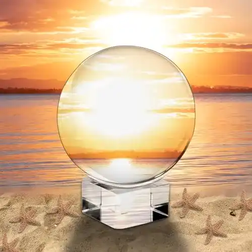 Lensball Nizirioo 80mm Glaskugel aus K9-Glas mit Ständer