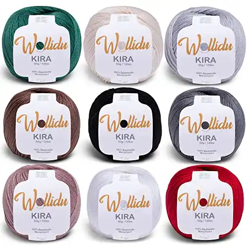 Baumwollgarn Wollidu Kira 100% Baumwolle für Stricken und Häkeln
