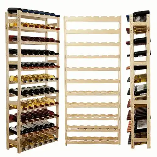Weinregal Modo24 aus unbehandeltem Holz, 72,5 x 25 x 166 cm